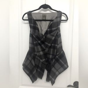 Anthropologie, plaid wool vest, snap closure